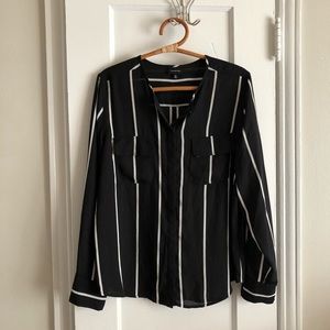 Target Who What Wear Black Stripe Top XL